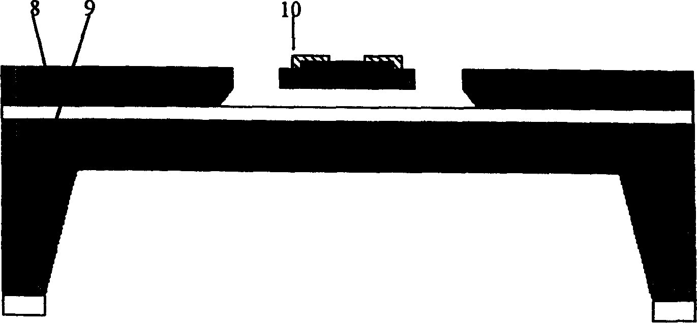 All SiNx microstructure resonance beam pressure sensor