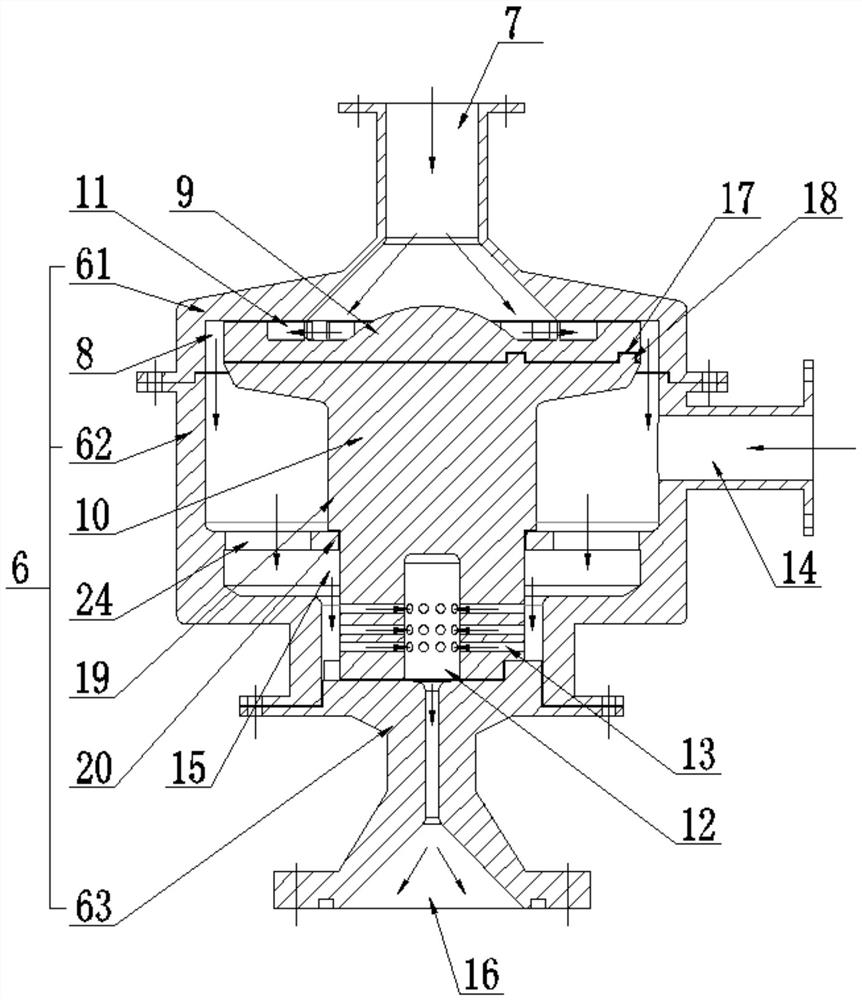 High-molecular polymer solid water degradable cross-linking agent reaction method and device