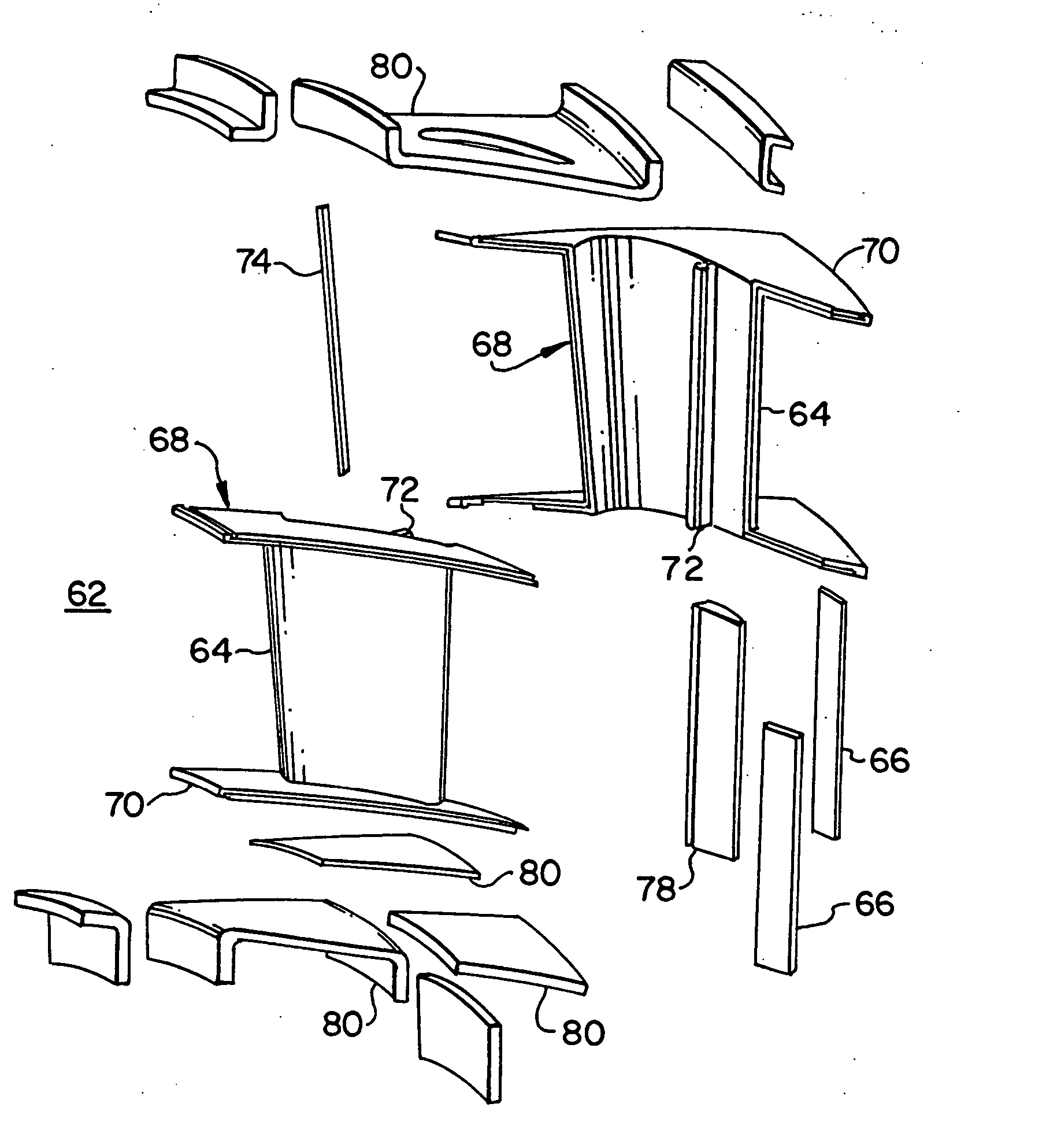 Composite structure formed by CMC-on-insulation process
