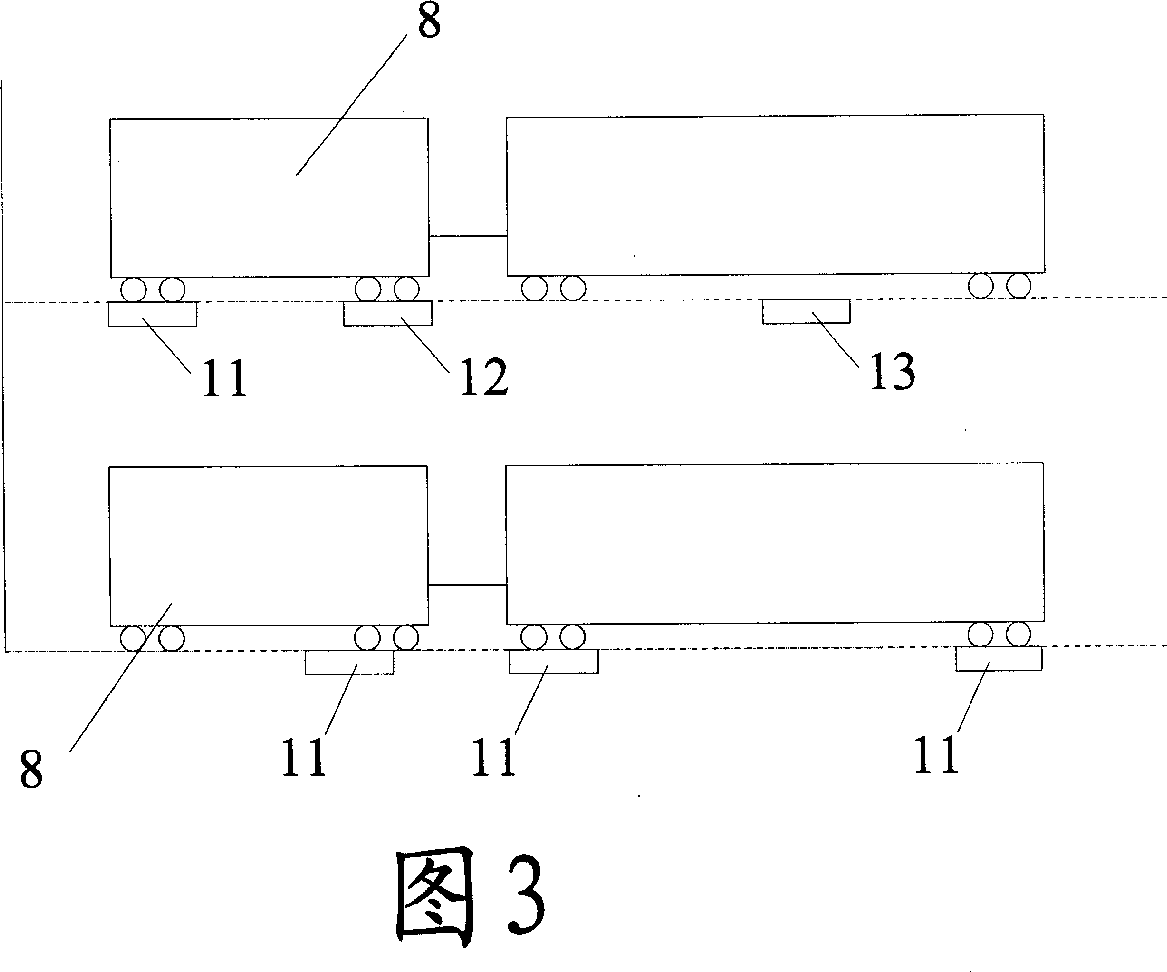 Tri-mesa electronic rail weigher system and its data processing method