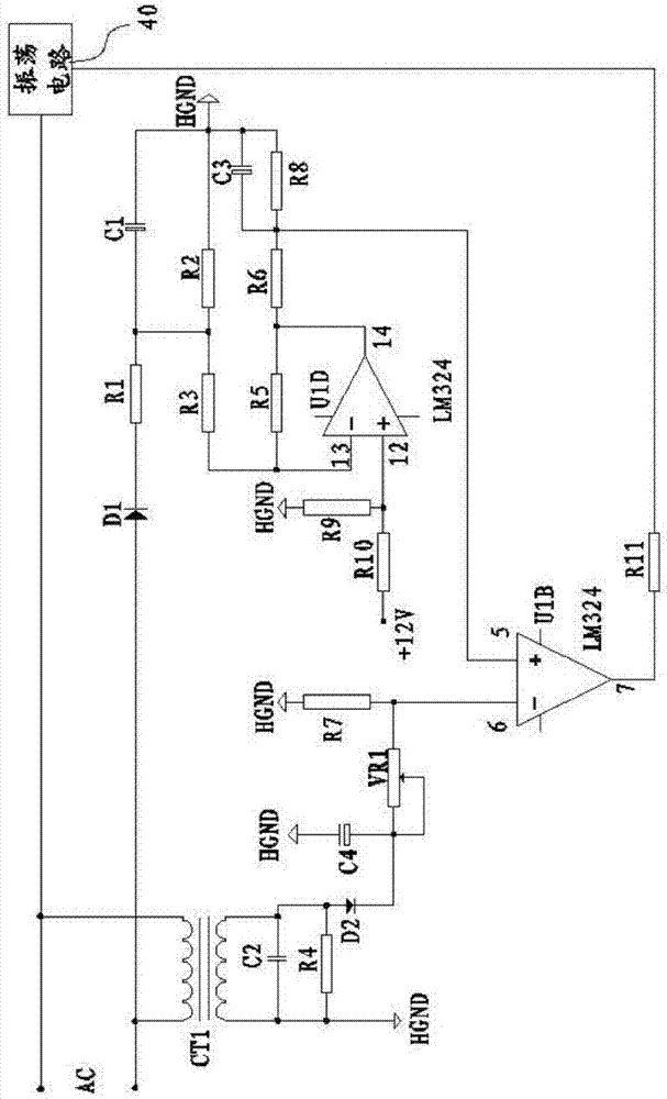 Hardware constant power control circuit and electromagnetic induction heating device