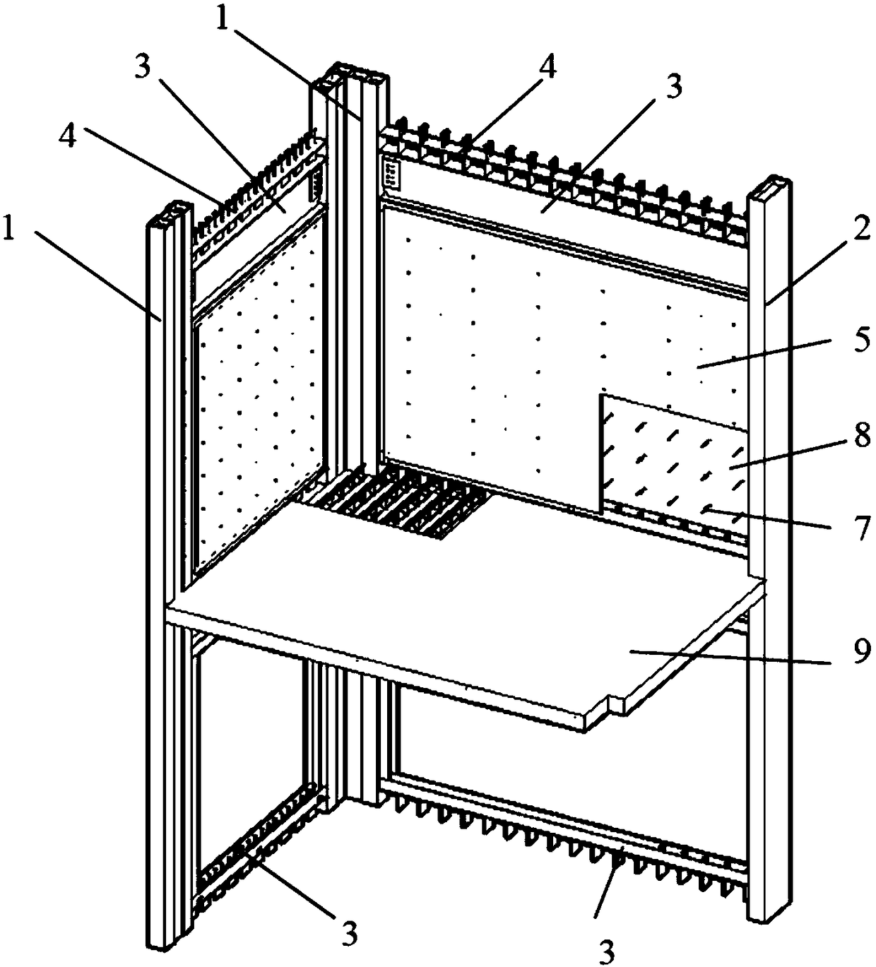 Assembled shear wall formed by combining square steel pipes with steel plate concrete