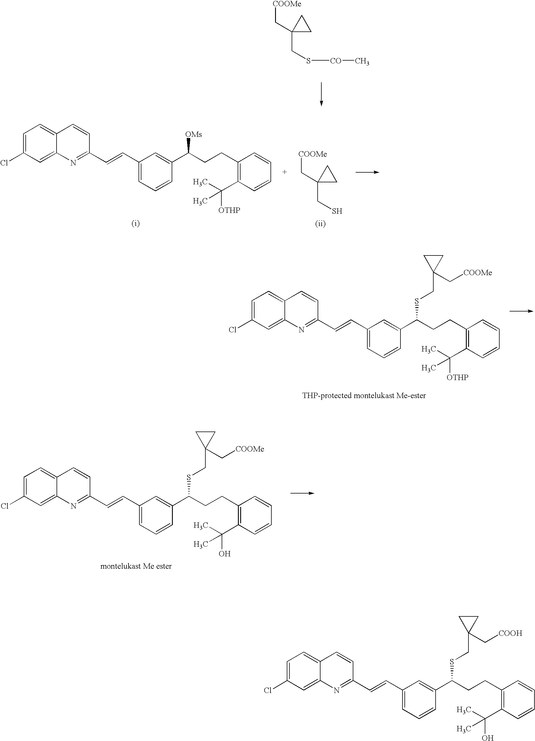 Process for making montelukast and intermediates therefor