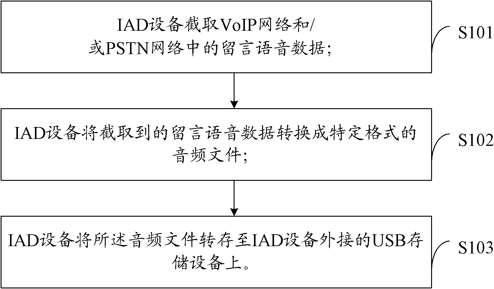 IAD (Integrated Access Device) and voice processing method and system based on same