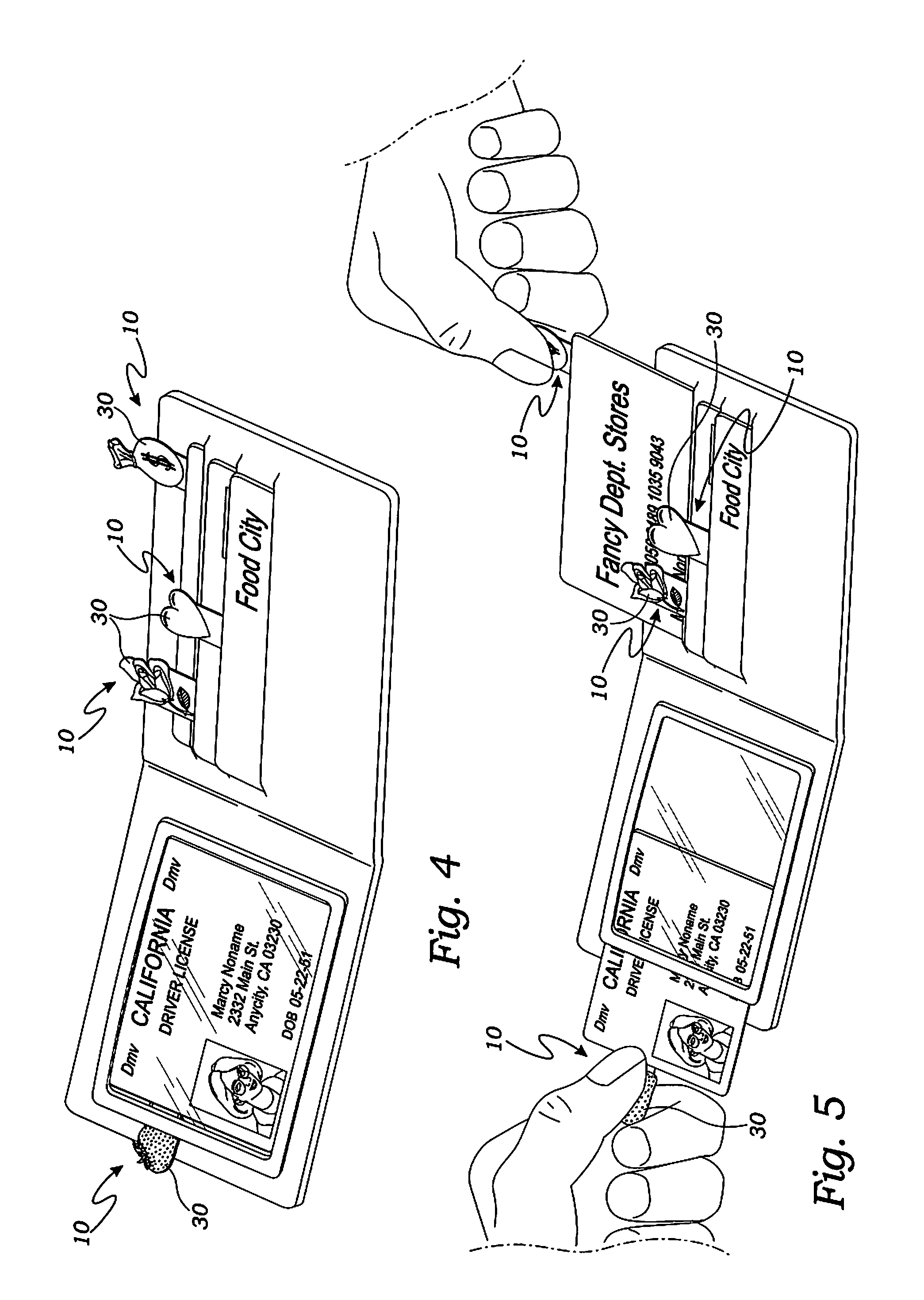 Apparatus and method for assisting the retrieval of identification or credit cards from a wallet