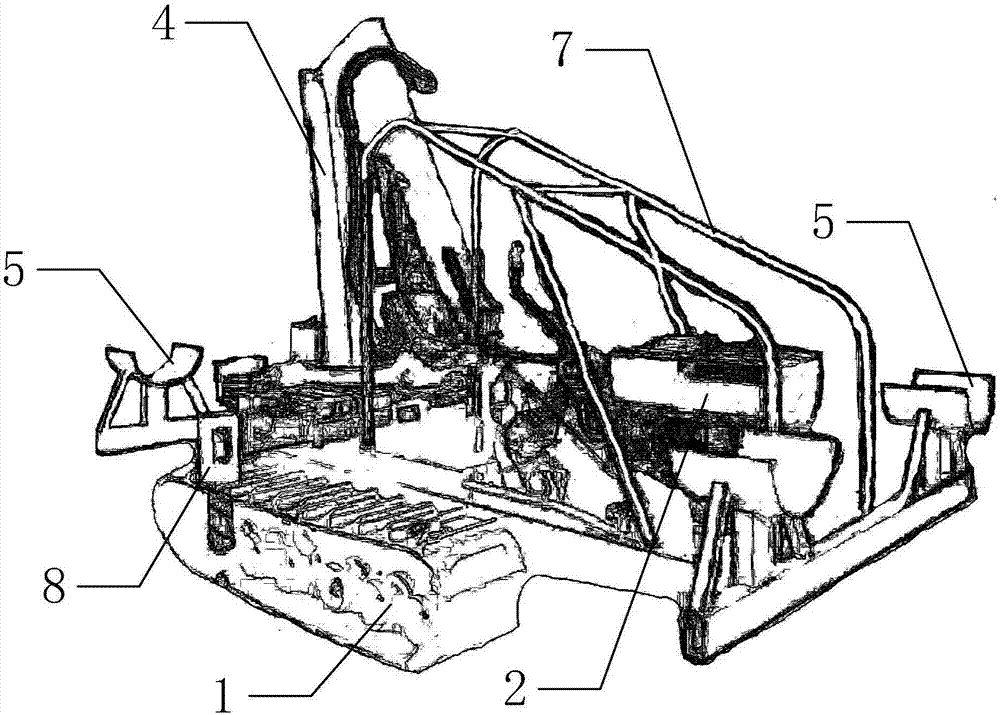 A crawler-type cargo lifting transfer machine