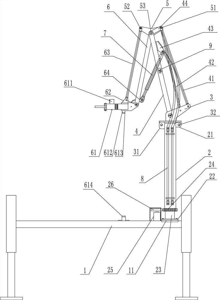 Oil pipe pushing and supporting manipulator device and usage method of minor repair platform