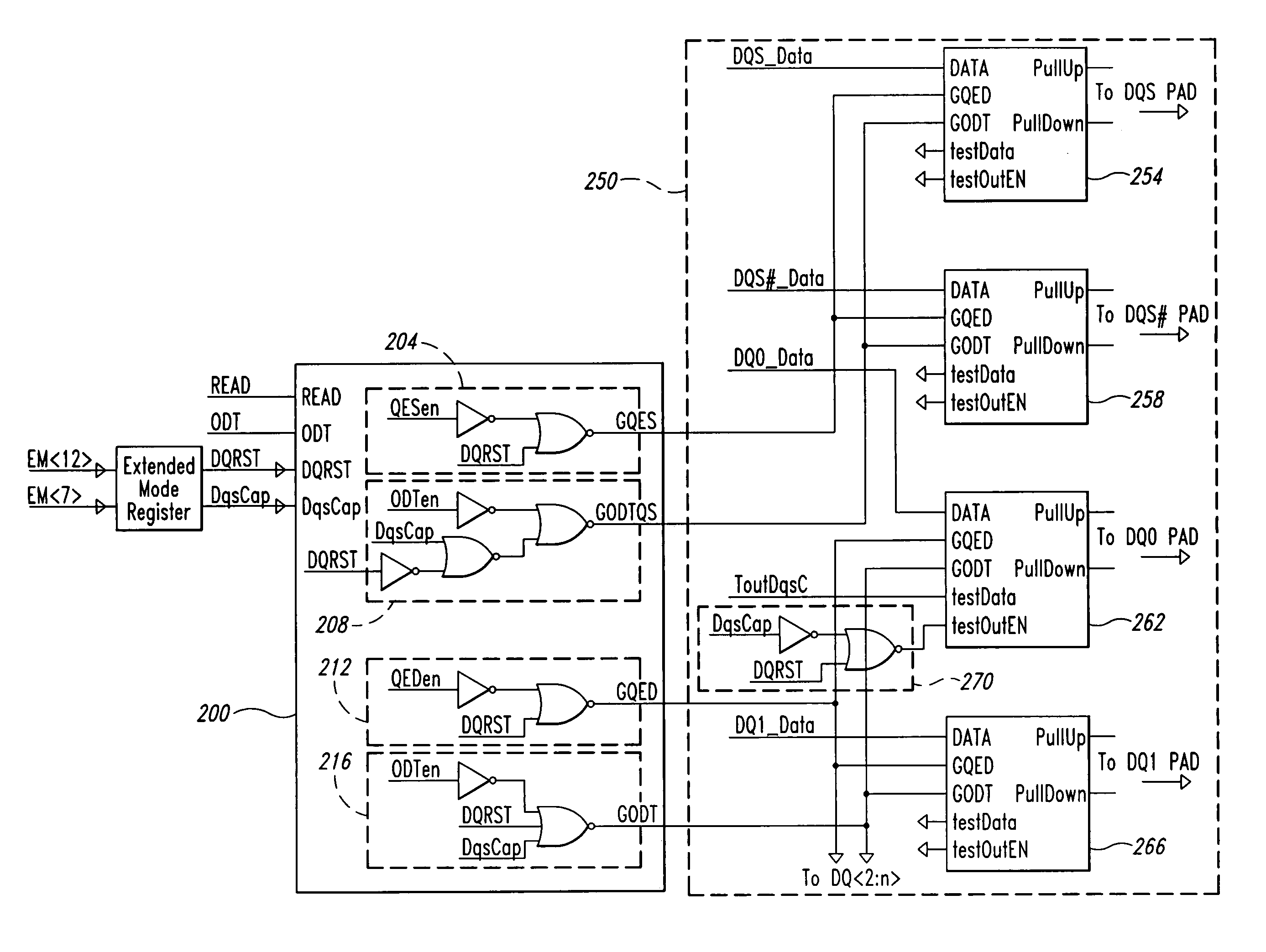 Apparatus and method for independent control of on-die termination for ouput buffers of a memory device
