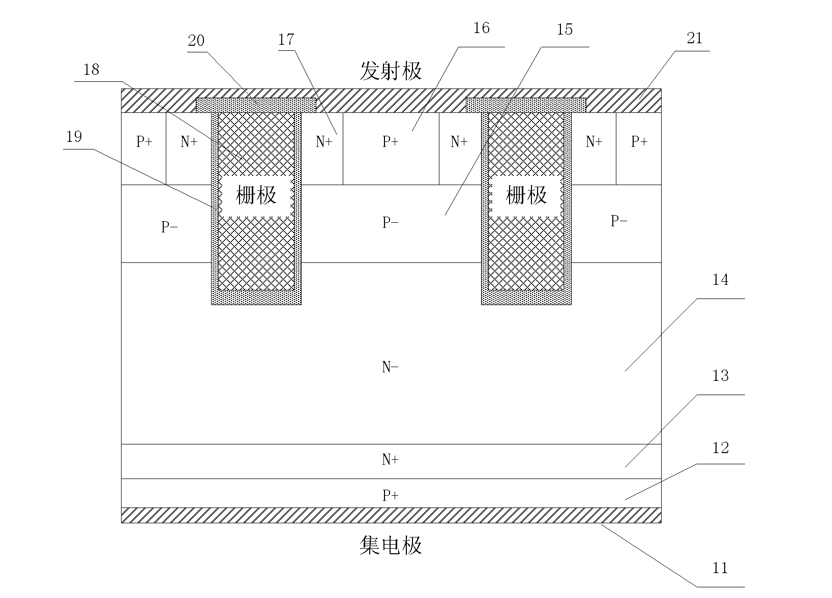 Trench-type insulated gate bipolar transistor (Trench IGBT) with enhanced internal conductivity modulation