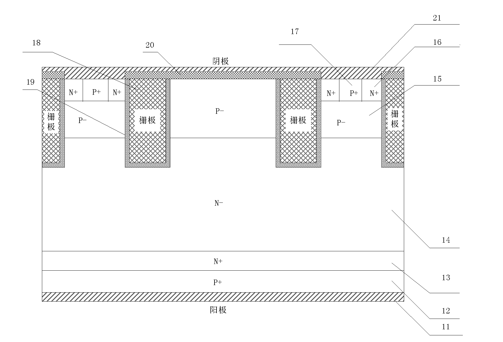Trench-type insulated gate bipolar transistor (Trench IGBT) with enhanced internal conductivity modulation