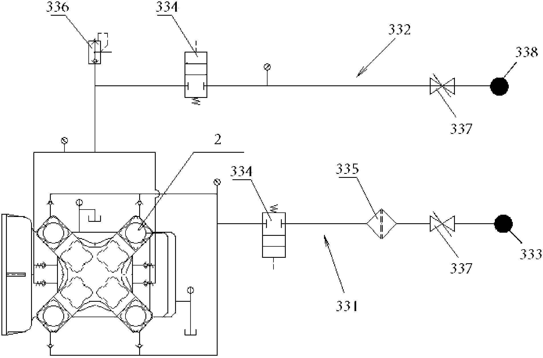 Integrated high-pressure gas supply system with solar Stirling generator unit