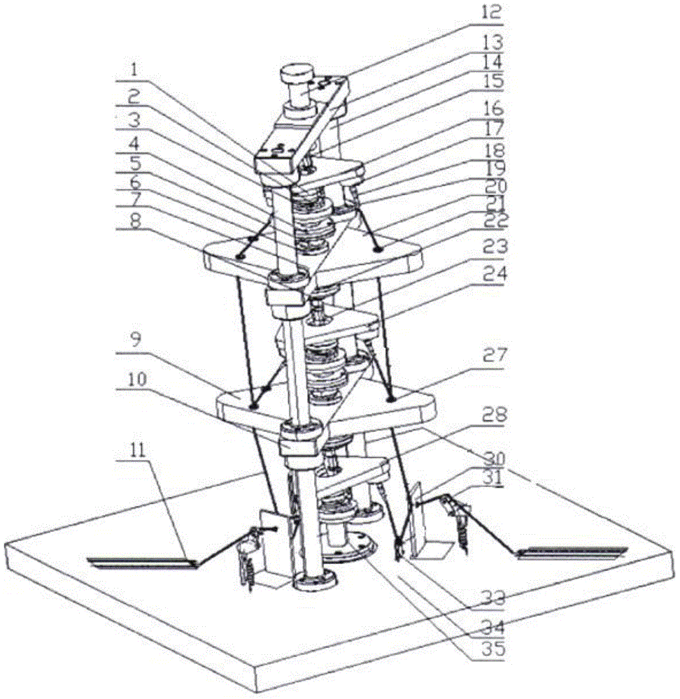 Multiple-movable-platform parallel-connected hip joint testing machine with wire rope flexible cable transmission