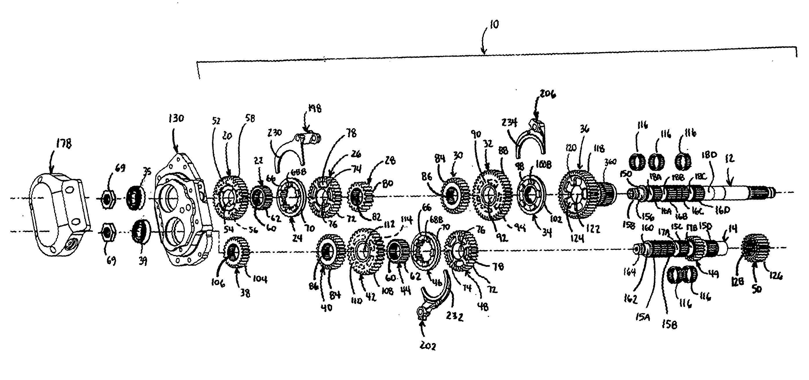 Six speed motorcycle transmission