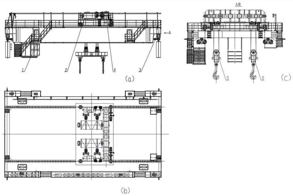 Hoisting mechanism of double-lifting-appliance crane and crane