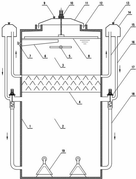 Automatic deslagging multi-cycle anaerobic reactor