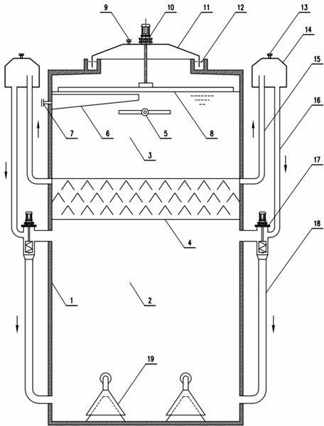 Automatic deslagging multi-cycle anaerobic reactor