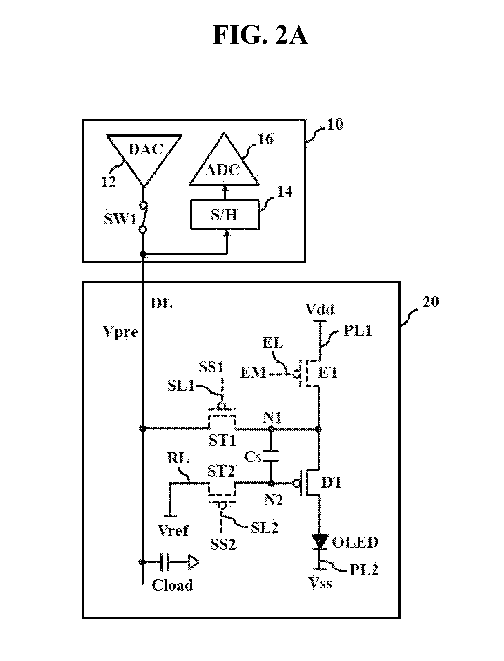 Organic light emitting diode display device and method for sensing characteristic parameters of pixel driving circuits