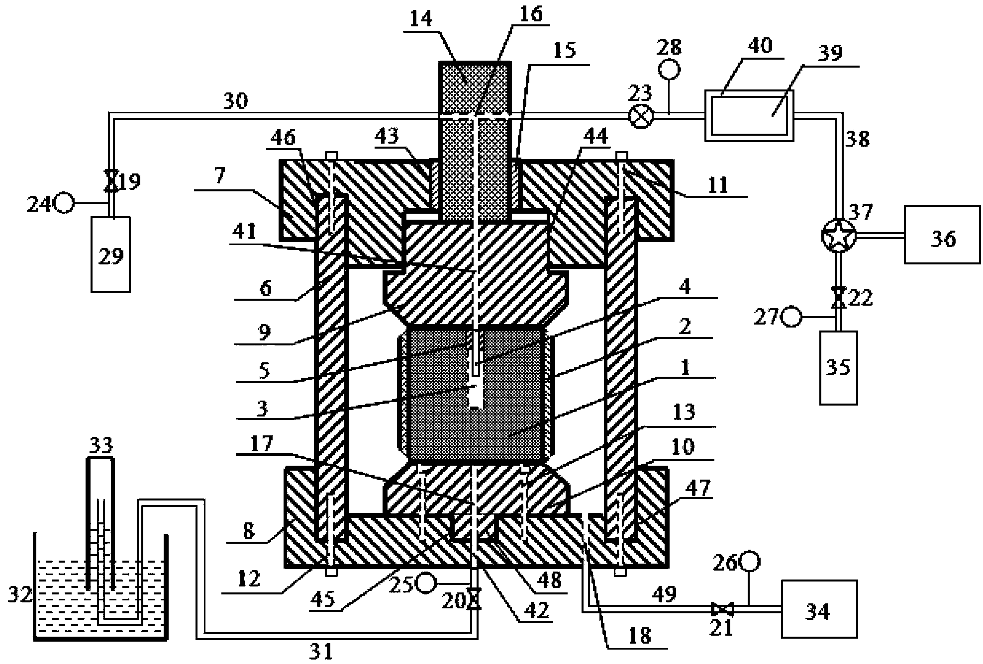 Low-permeability coal high-pressure gas cycle pulse fracturing anti-reflection experimental device