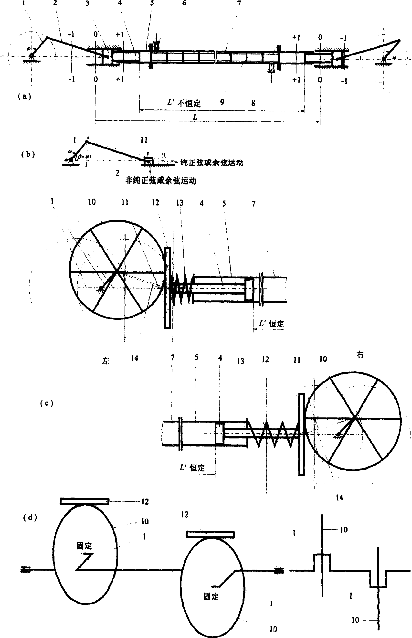 Crank link rod mechanism with variable length link rod