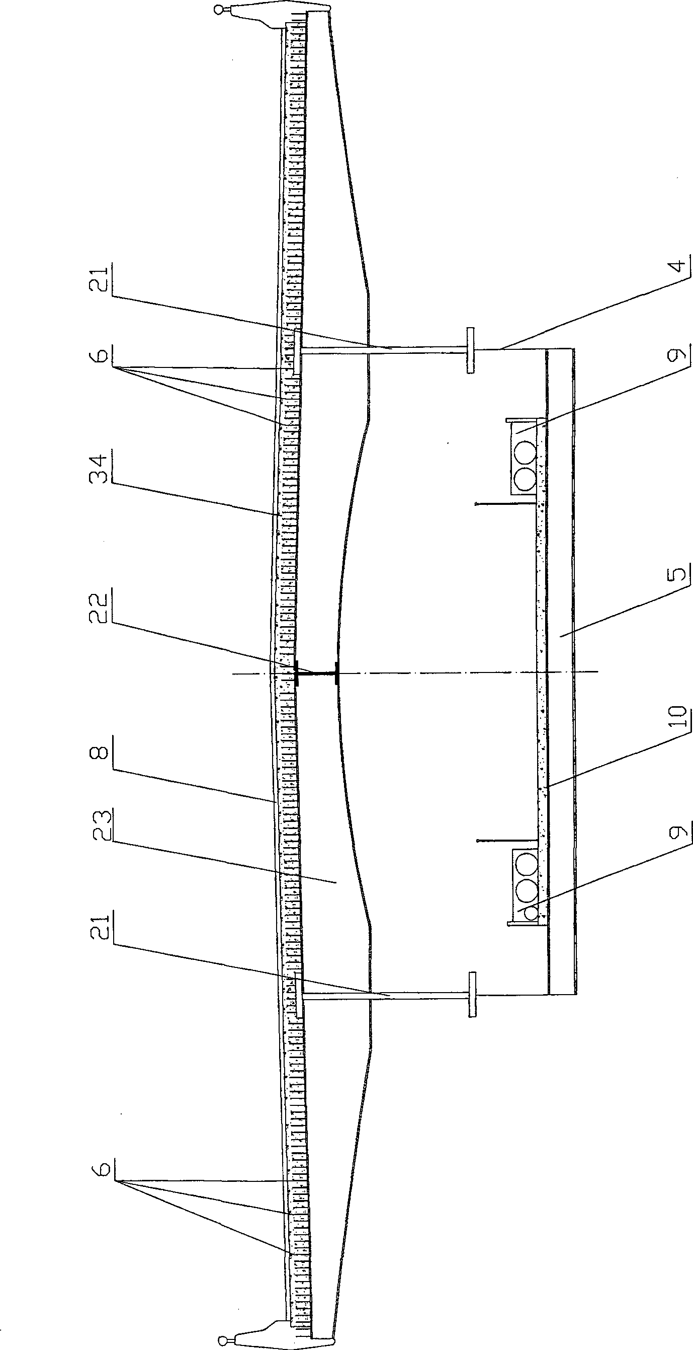 Steel-concrete combined structure double-deck continuous girder bridge