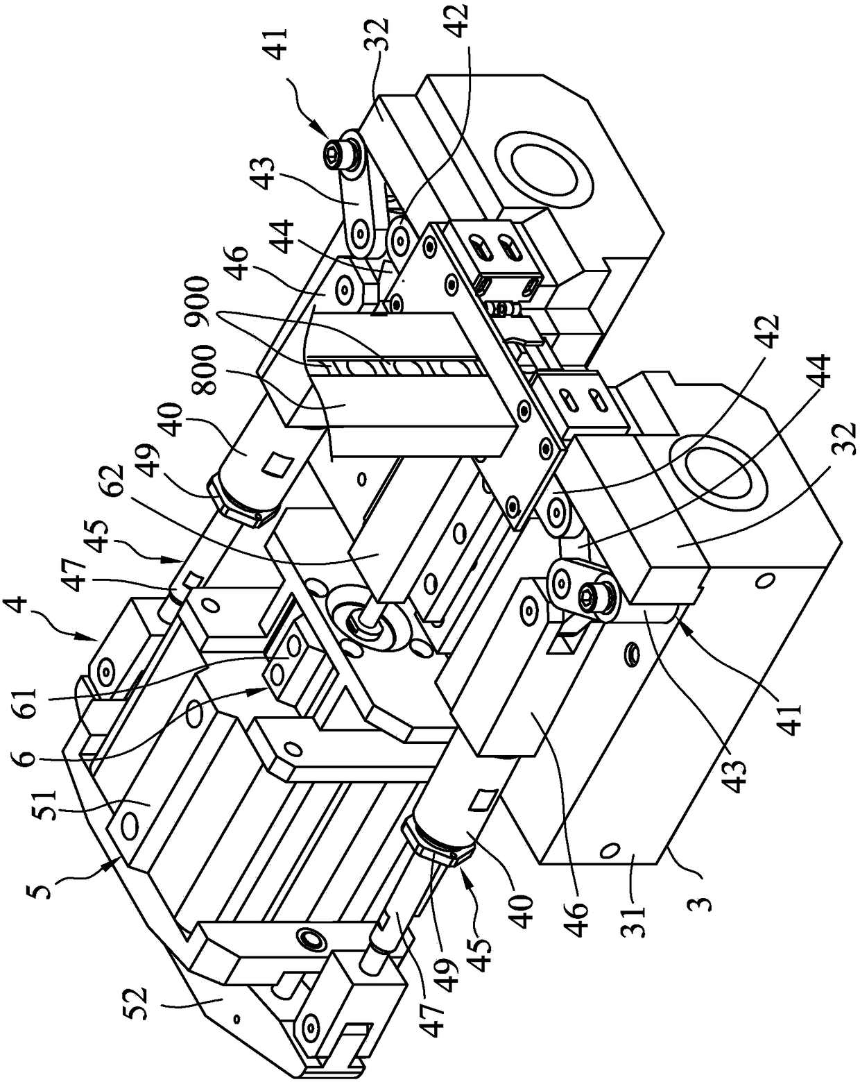 Two-segment type positioning device for tapping machine