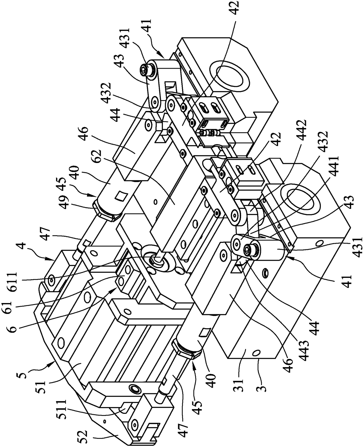 Two-segment type positioning device for tapping machine