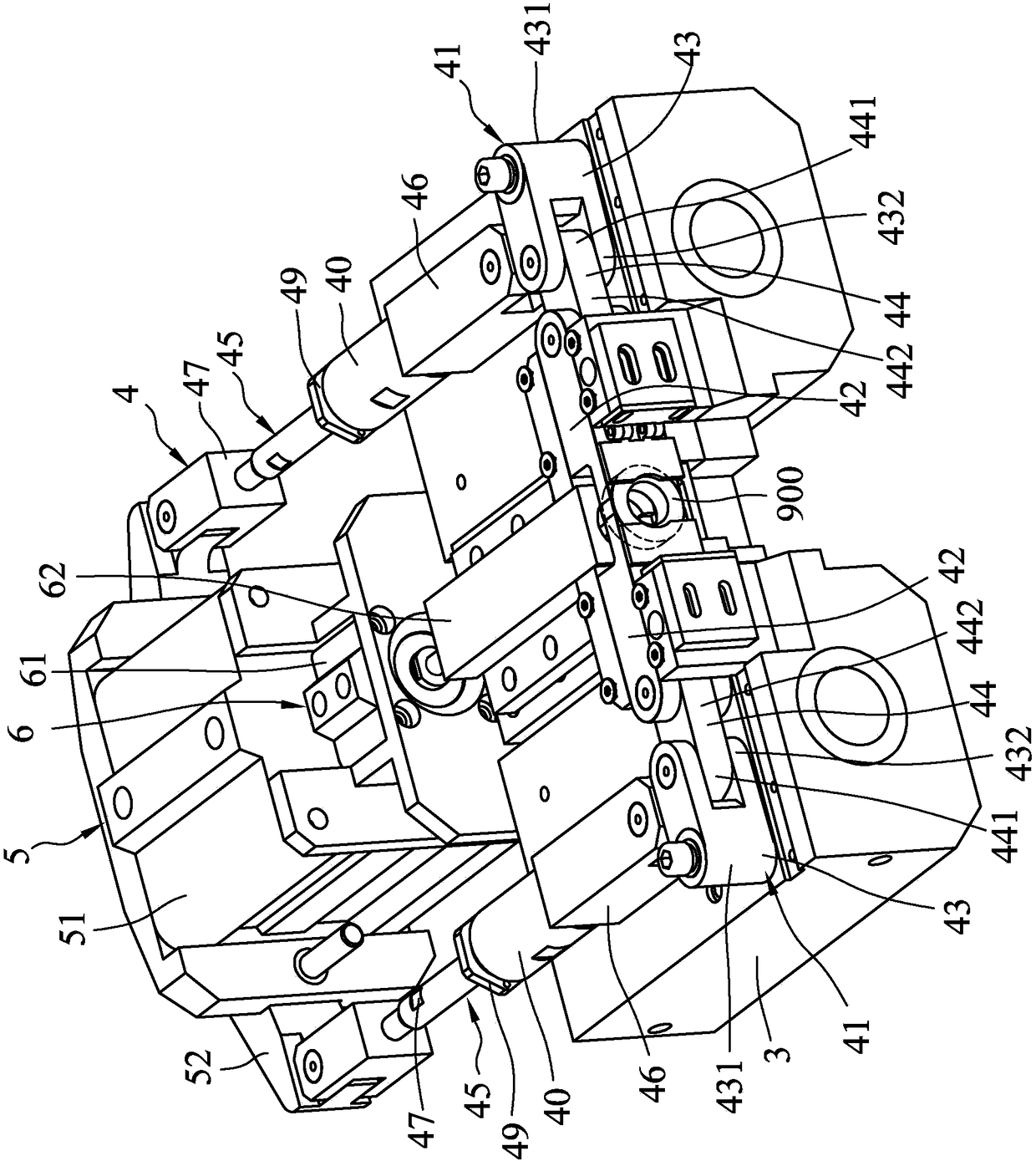 Two-segment type positioning device for tapping machine