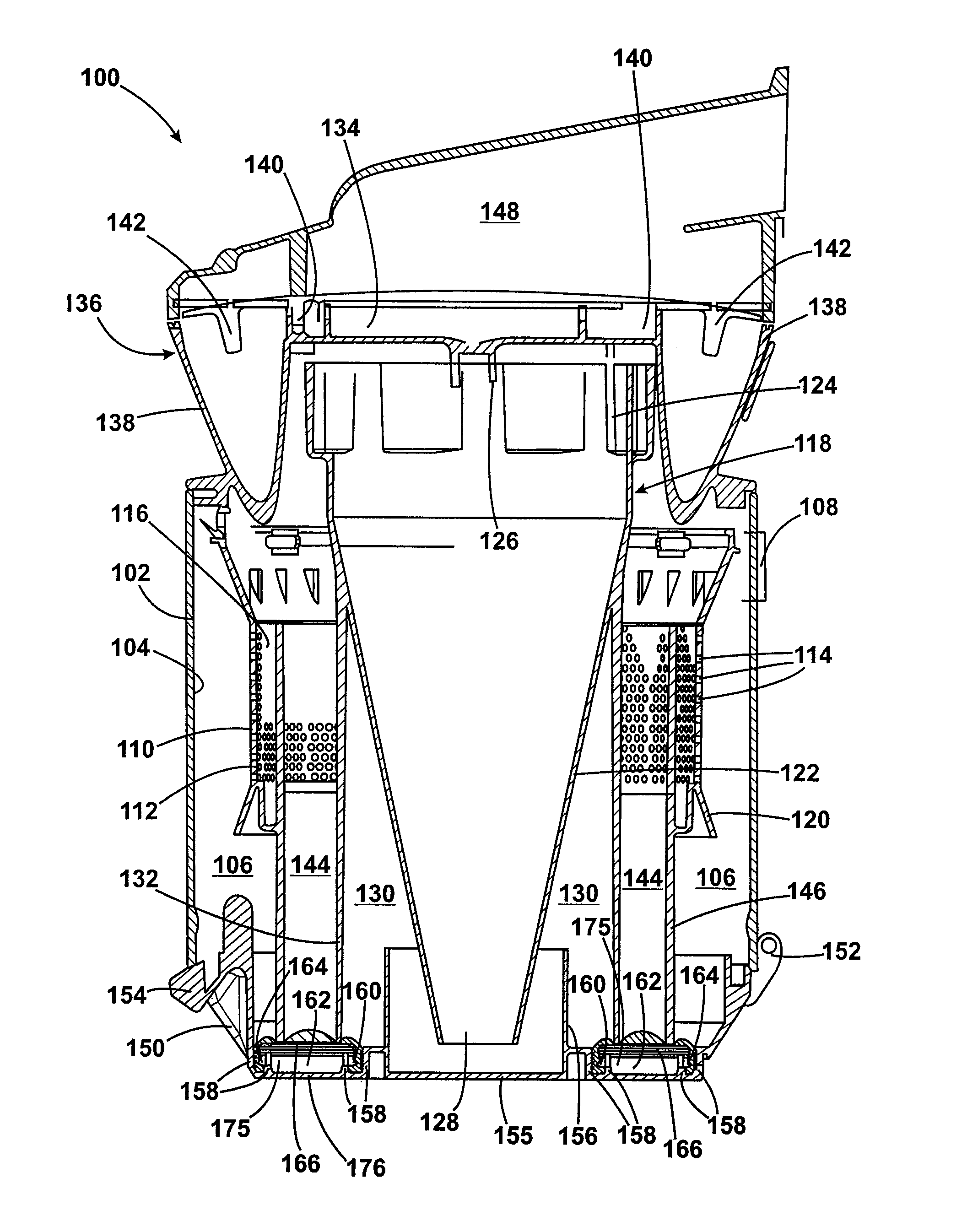 Cyclonic separating apparatus for a cleaning appliance