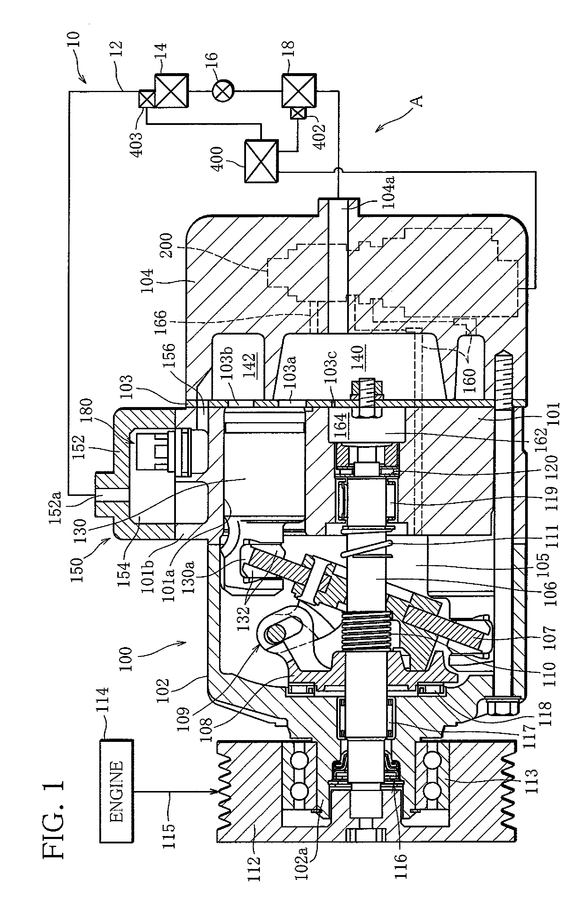 Capacity control system for variable capacity compressor and display device for the system