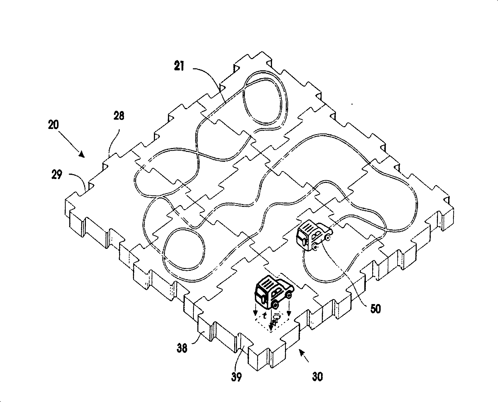 Component unit of chargeable rail toy car and method of obtaining working power source