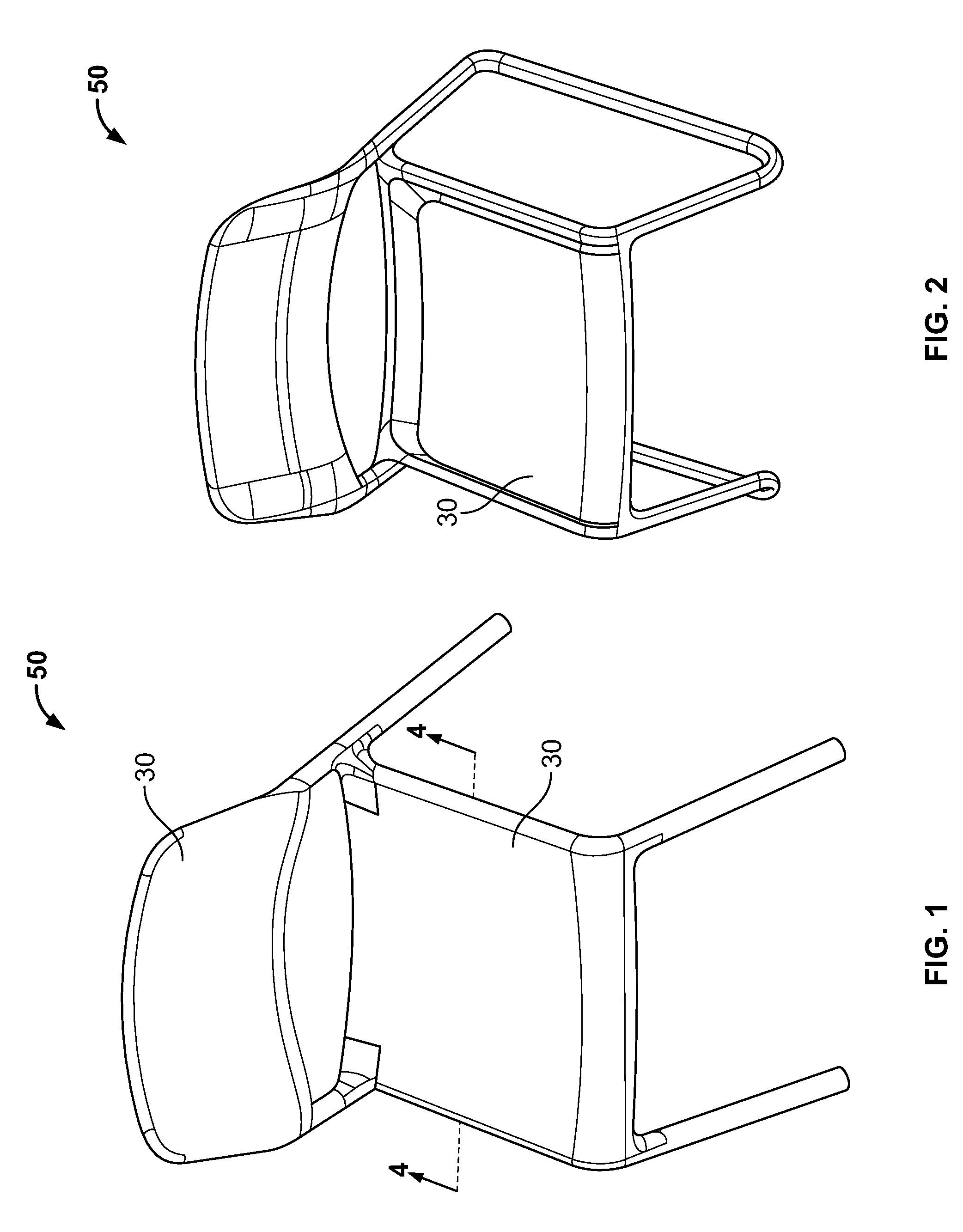 Gas-assisted co-injection molded chair