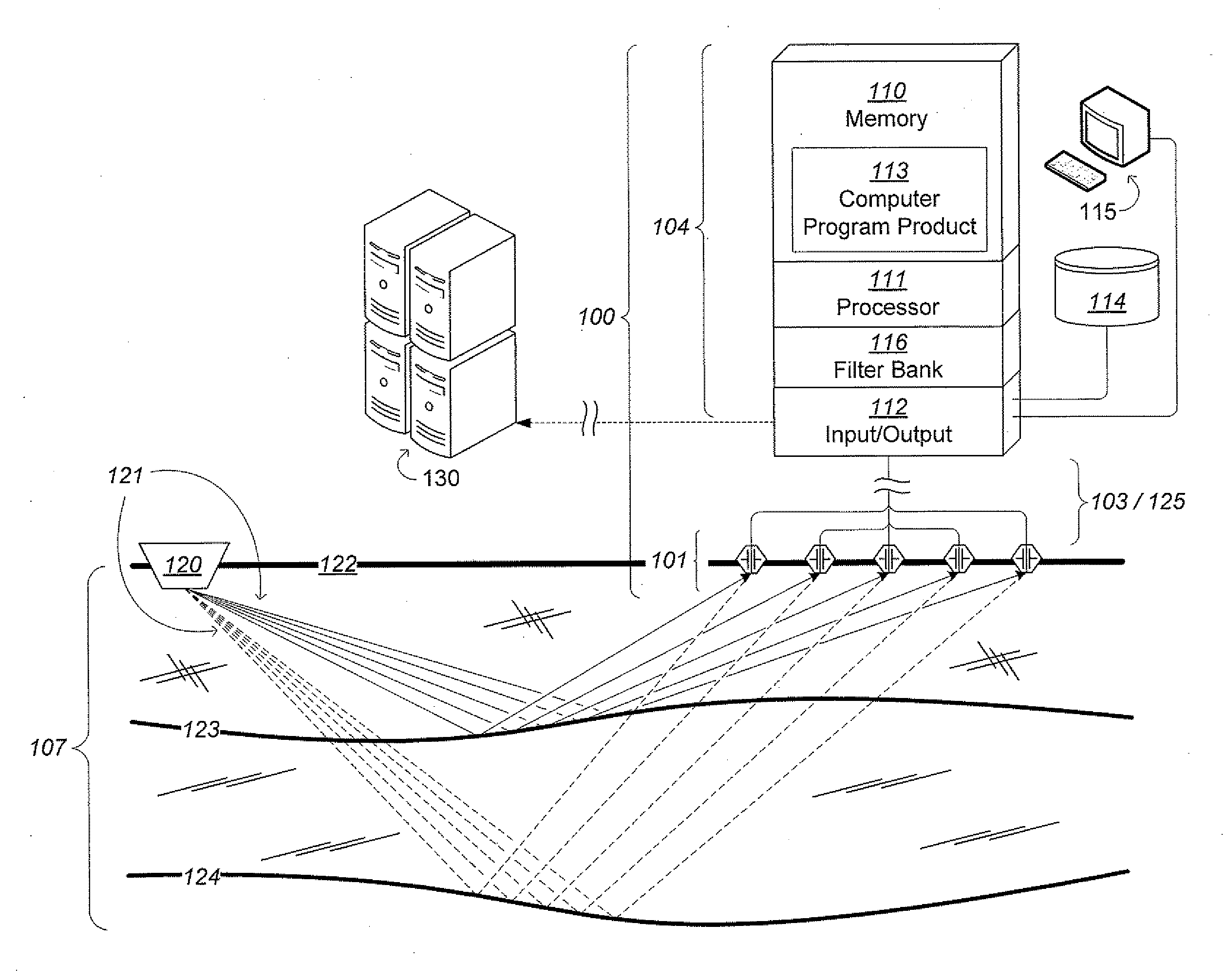System, machine, and computer-readable storage medium for forming an enhanced seismic trace using a virtual seismic array