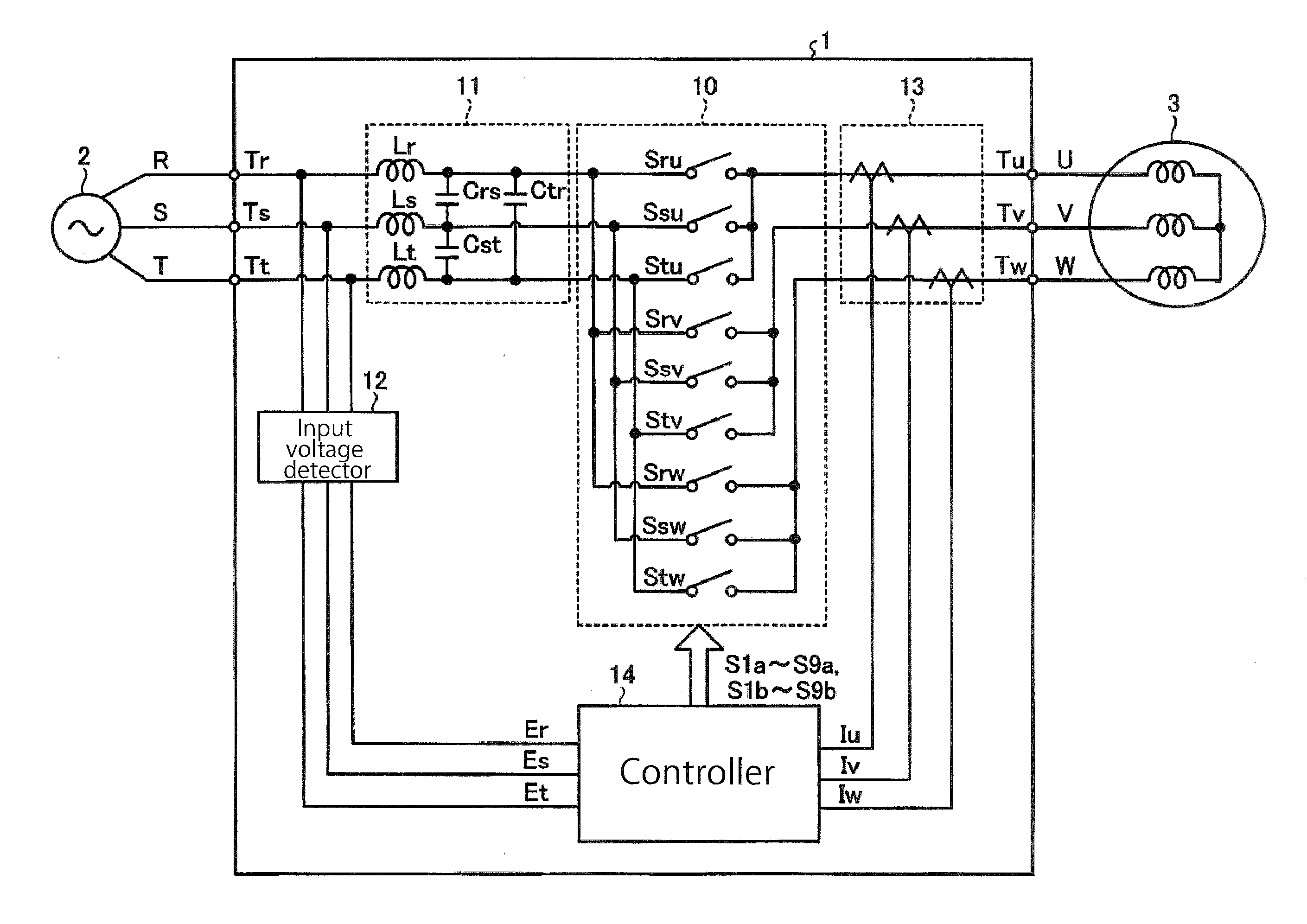 Matrix converter and method for compensating for output voltage error