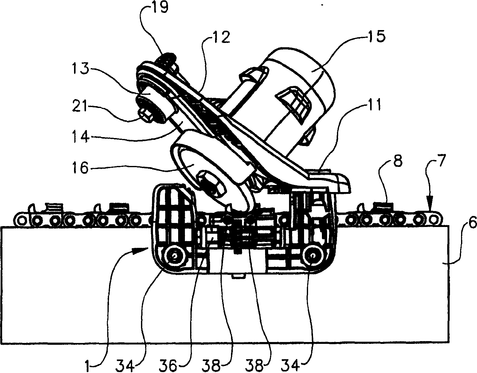 Device for sharpening chain saw teeth