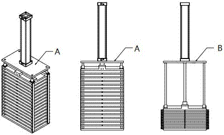 Pressing plate space increasing method for polymer lithium ion battery fixture formation cabinet