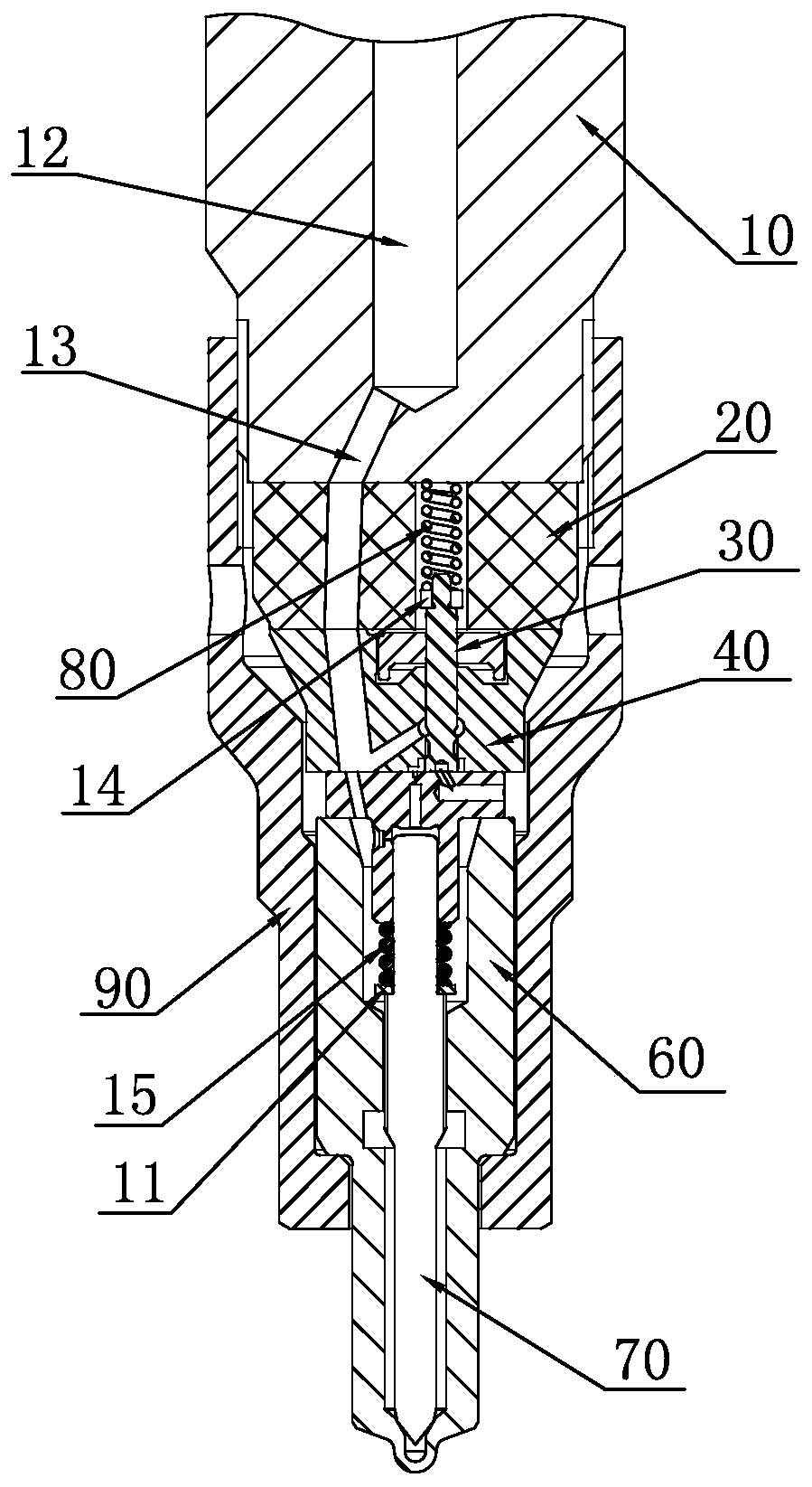 Hydraulic throttle valve of high-pressure common rail oil injector