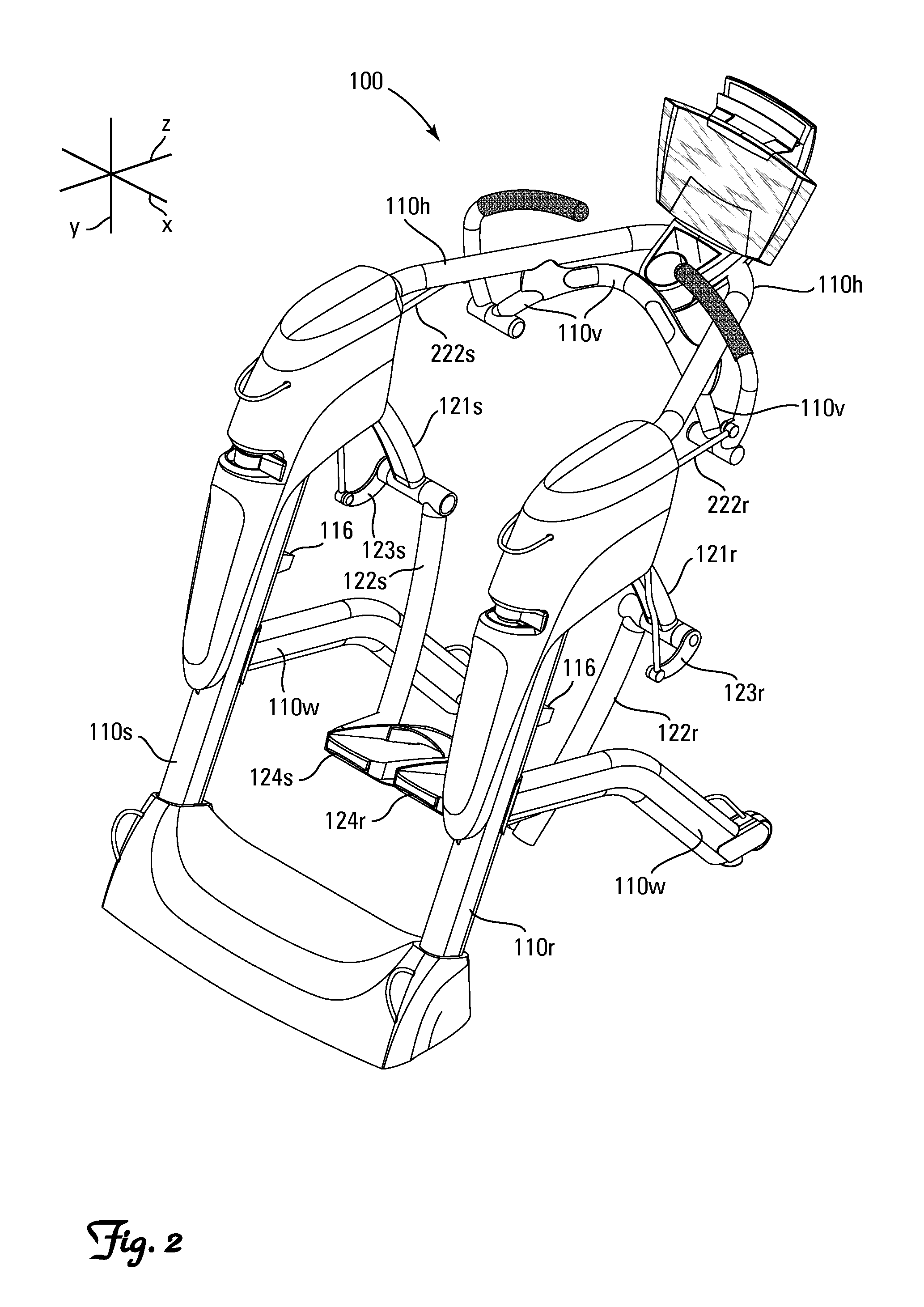 Lower body mimetic exercise device with fully or partially autonomous right and left leg links and ergonomically positioned pivot points