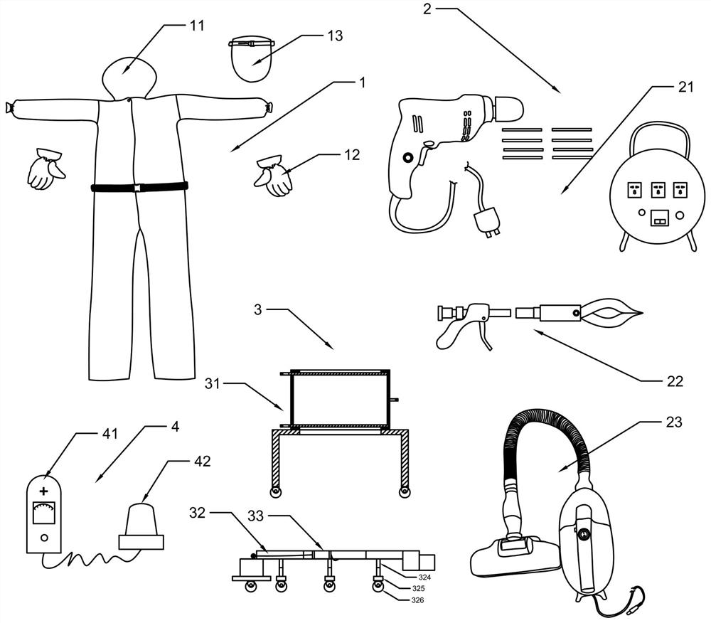 Scrapped nuclear instrument destroying and recycling equipment