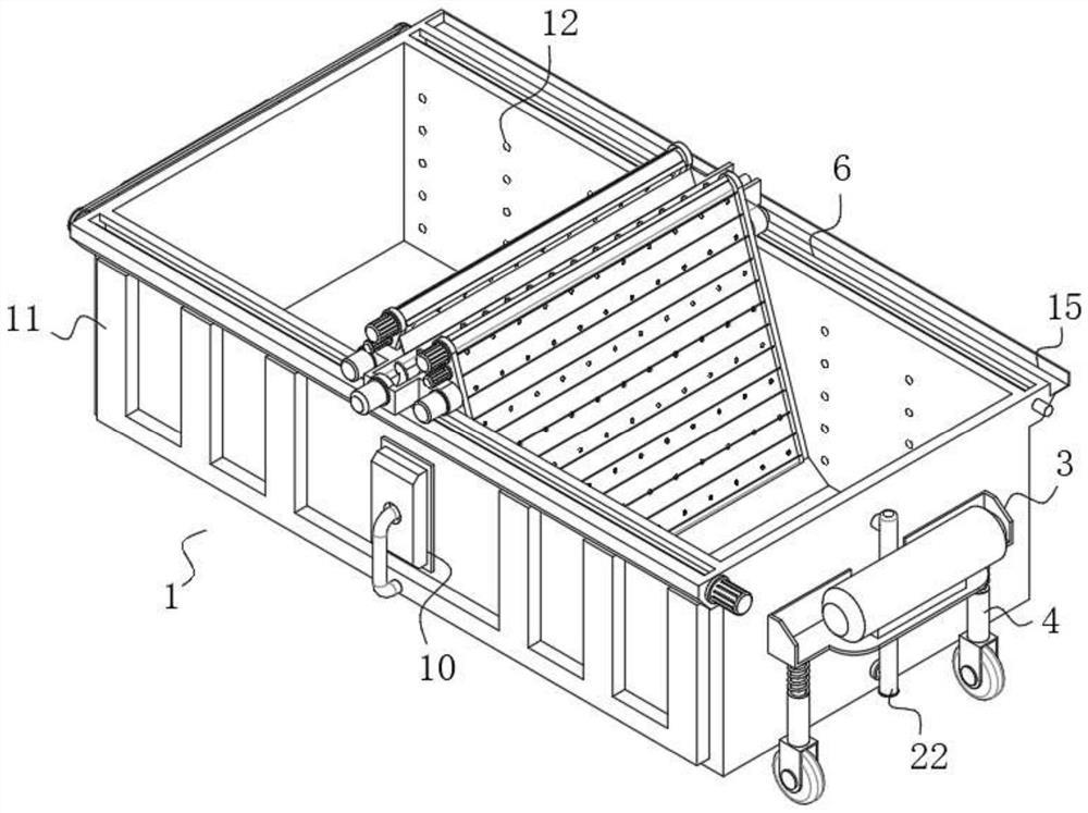 Sewage treatment aeration device with moving structure and working method thereof