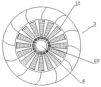 Horizontal type inclined-jet outer-blade hydraulic generator easy to cool and acting method thereof