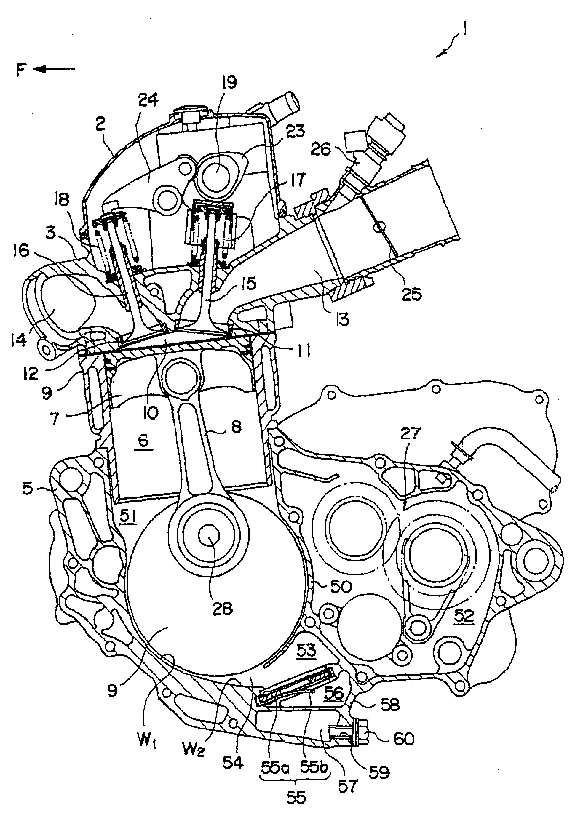 Lubrication structure of engine