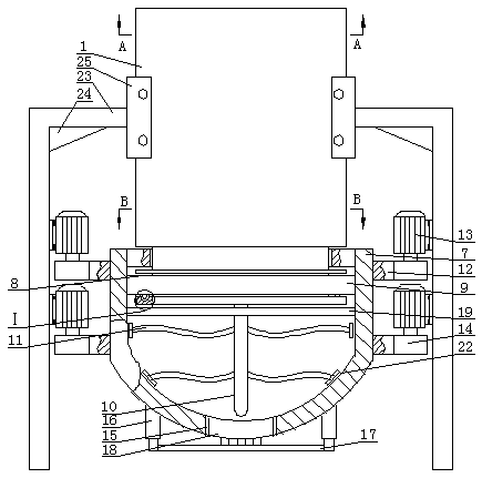 A stirring device capable of adding building materials in proportion