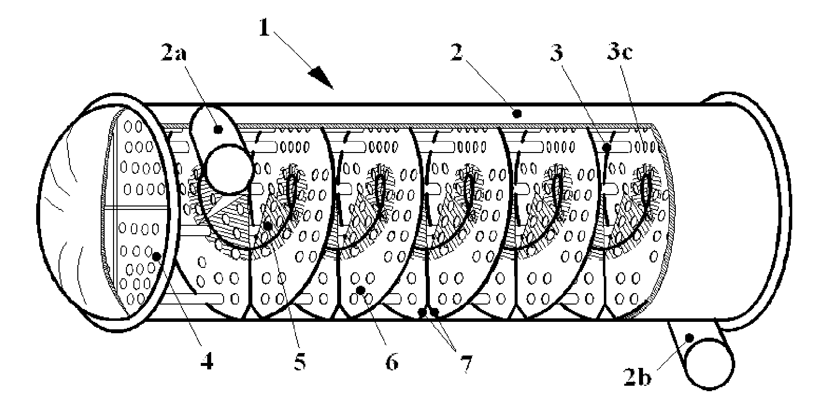 Single shell-pass or multiple shell-pass shell-and-tube heat exchanger with helical baffles