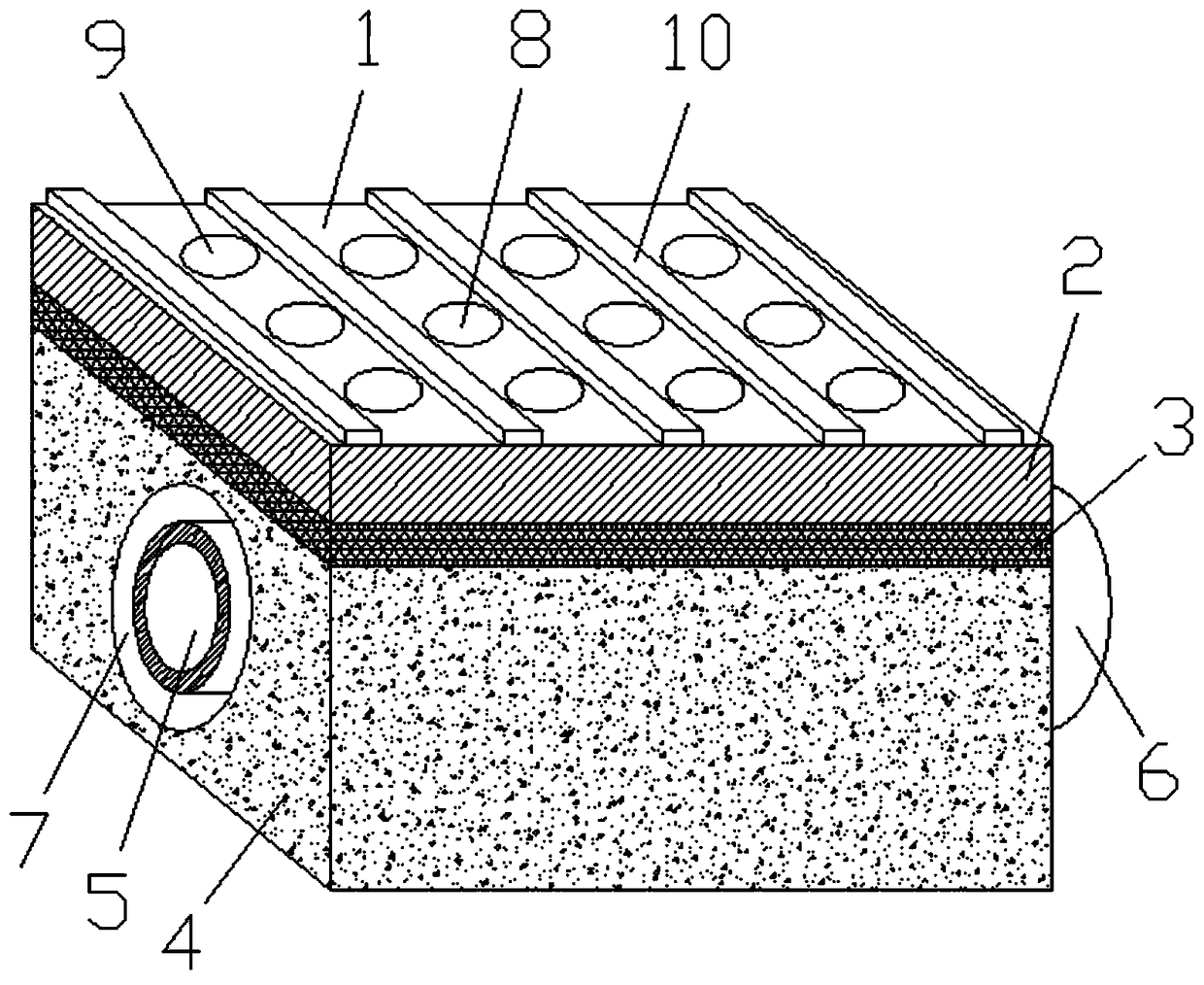 Water permeable brick with drainage function