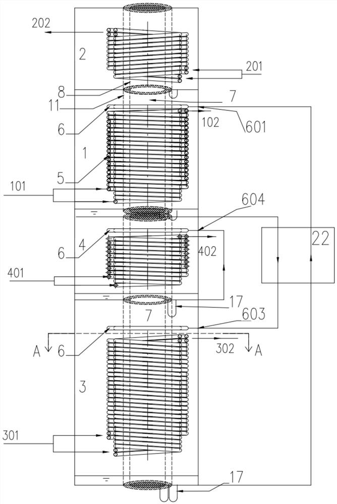 A helical tube type absorption heat exchanger for district heating