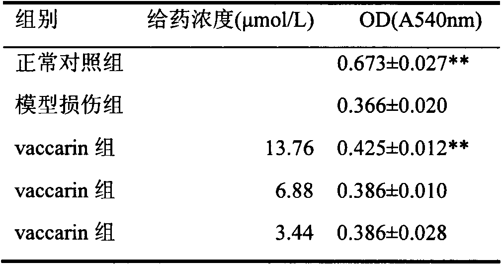 Application of vaccarin for resisting oxidation and high-glucose damage