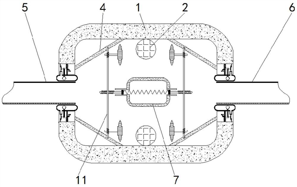 A transformer oil tank for slowing down the aging of rubber pads