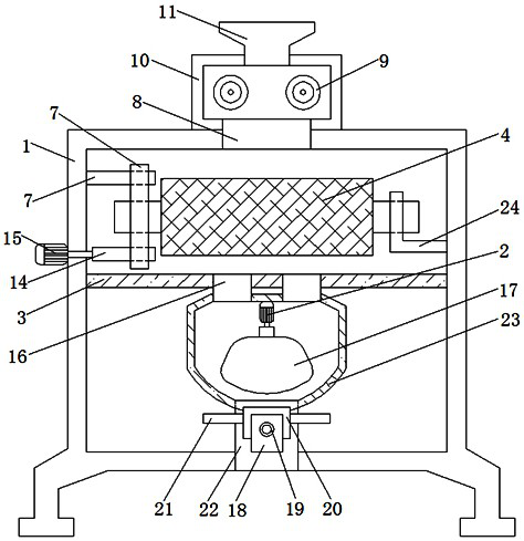 Double-roller type crushing device for paraformaldehyde production