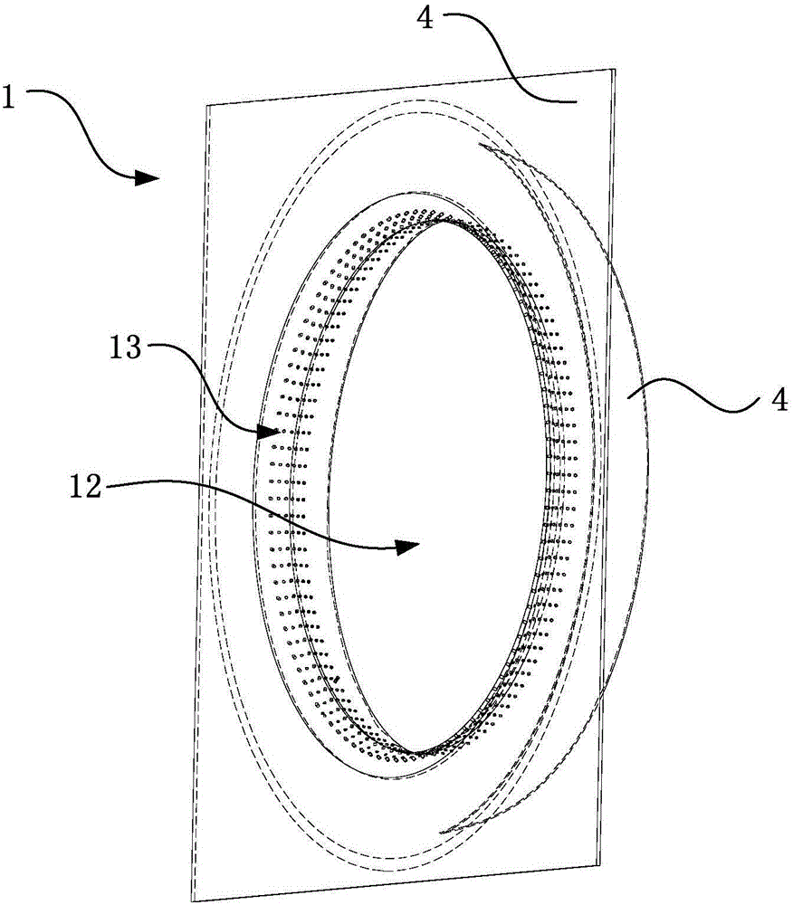 Flow guiding ring structure, axial flow fan and air conditioner