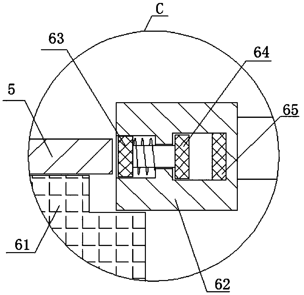 A single-pin shaft hole brake belt molding die for a washing machine